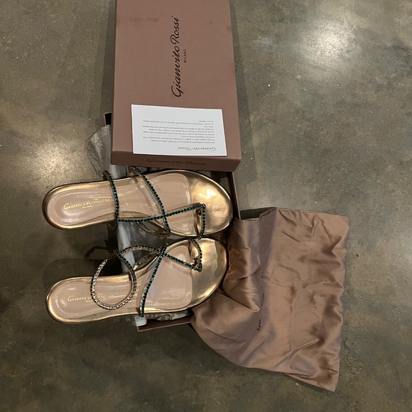 Gianvito Rossi Emerald Gemstone Strappy  Sandal - Picture 6 of 8